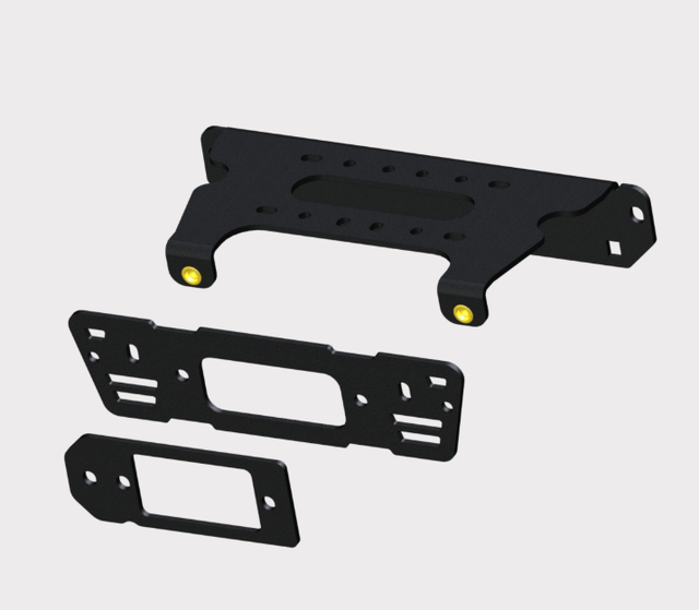 KFI winch mount kit for Polaris Ranger Diesel 4x4 UTV; black steel, set of 3 mounting brackets