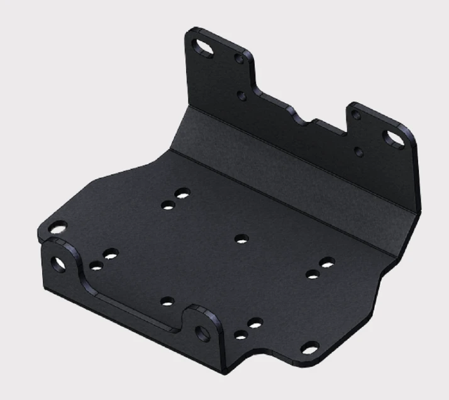KFI winch mount bracket for Yamaha Grizzly 700 and Kodiak 700, powder-coated steel, easy install.