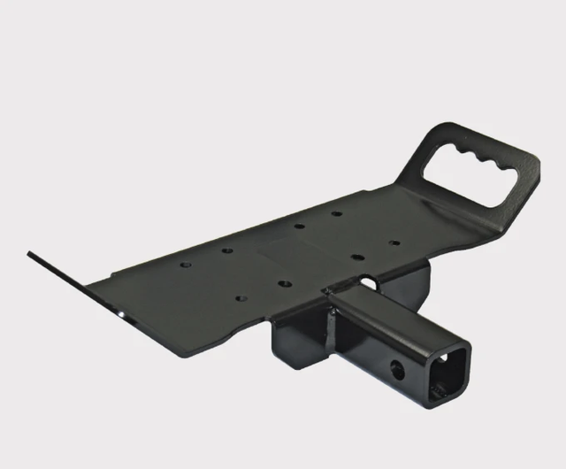 KFI 2-In Receiver Winch Mount for quad ATV/UTV with roller fairlead bracket, Polaris Ranger compatible, black