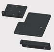 Winch Mounts for Kawasaki Mule 4000/4010 UTVs (2009–2025), powder-coated black steel plates set of three