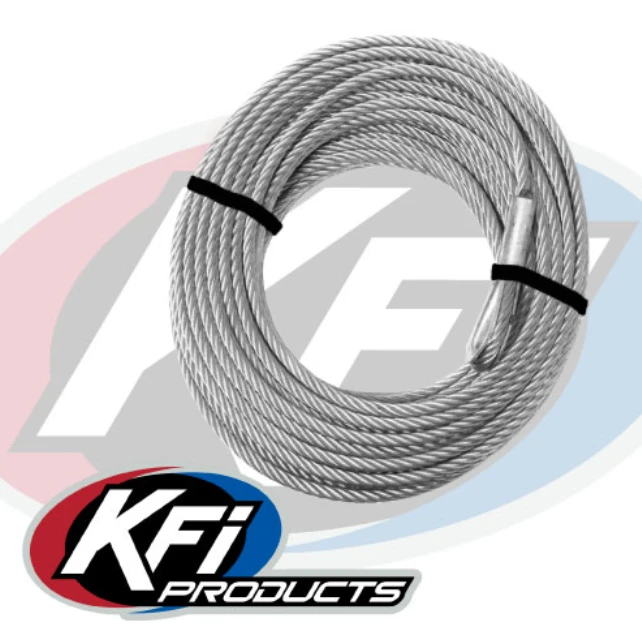 KFI ATV winch cable, galvanized steel rope for A2500/A3000 winches, 2500-3500 lb