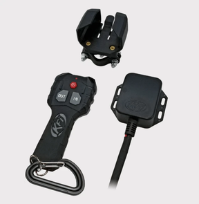 KFI wireless remote control for 12V ATV winches up to 3500 lb; includes remote, mounting bracket, receiver
