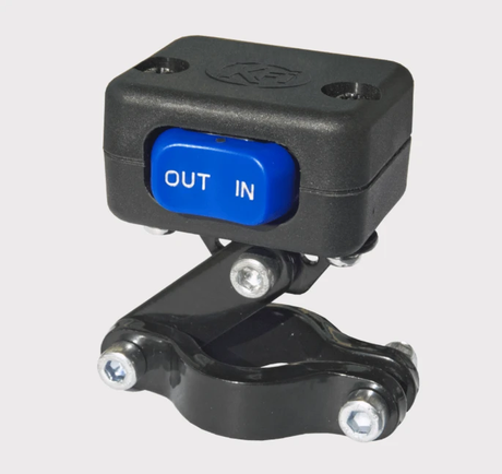 KFI mini rocker handle bar switch for ATV winches up to 3500 lb, blue IN/OUT rocker