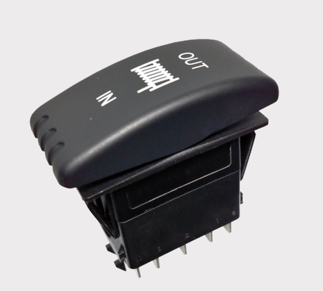 KFI dash rocker switch kit, black universal 12V winch switch for ATVs/UTVs with IN/OUT labels