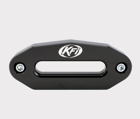 KFI aluminium hawse fairlead for ATV, black, 4.875 in bolt pattern, compatible with 2500-5000 lb winches