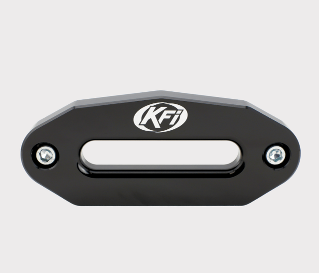 KFI aluminium hawse fairlead for ATV, black, 4.875 in bolt pattern, compatible with 2500-5000 lb winches