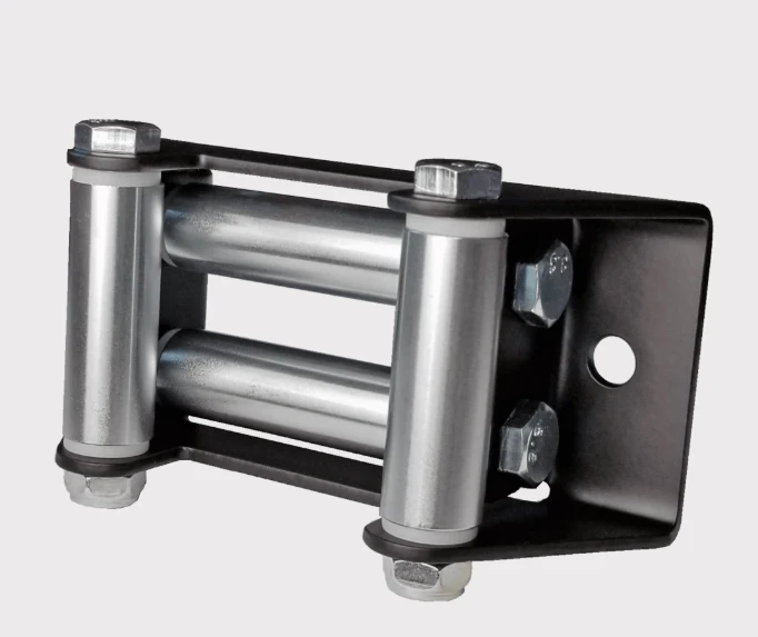 KFI roller fairlead with Delrin bushings and zinc rollers, 4.875in bolt pattern, winch accessory