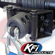 KFI Winch Split Cable Hook Stopper for ATV/UTV, black mounting bracket with pulley and hook; KFI logo visible.