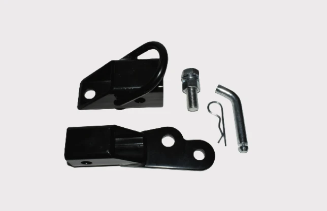 ATV trailer hitch receiver 2-inch, black, 3500 lb capacity, KFI with mounting hardware, Polaris Sportsman compatible