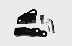 ATV trailer hitch receiver 2-inch, black, 3500 lb capacity, KFI with mounting hardware, Polaris Sportsman compatible