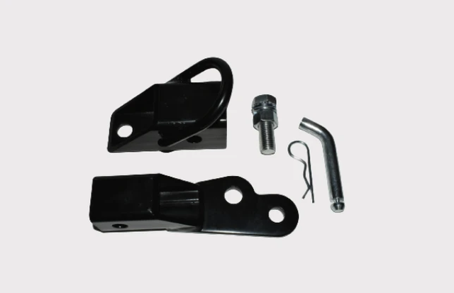ATV trailer hitch receiver 2-inch, black, 3500 lb capacity, KFI with mounting hardware, Polaris Sportsman compatible