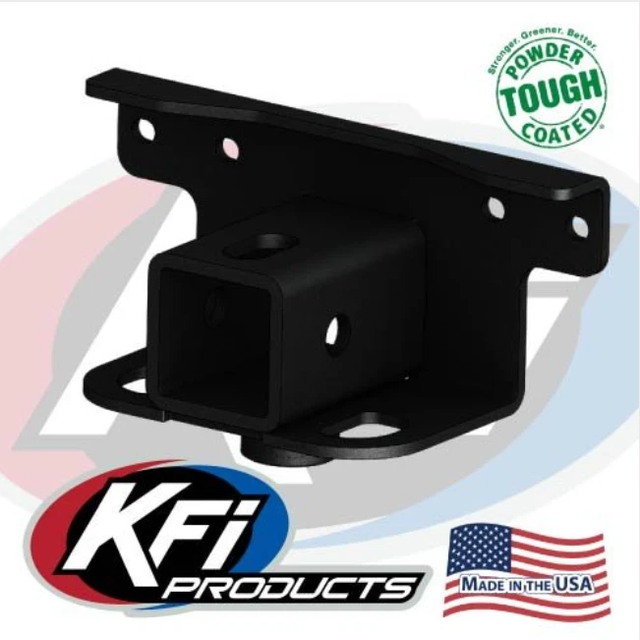 KFI receiver hitch adapter for Yamaha Grizzly 550/700 and Kodiak 700, 3/16 in steel, black powder coat ATV