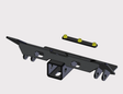 KFI Polaris Ranger lower 2-inch receiver mount hitch kit, black metal, 2-piece