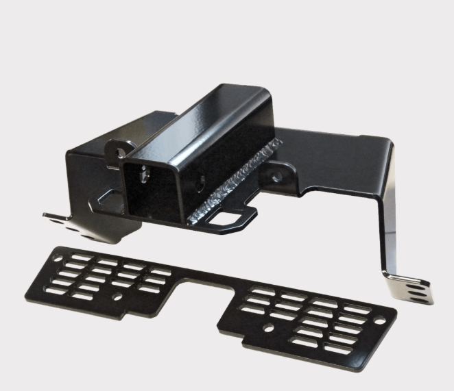 KFI Polaris Ranger 2-Inch Hitch Receiver in black steel with two mounting plates