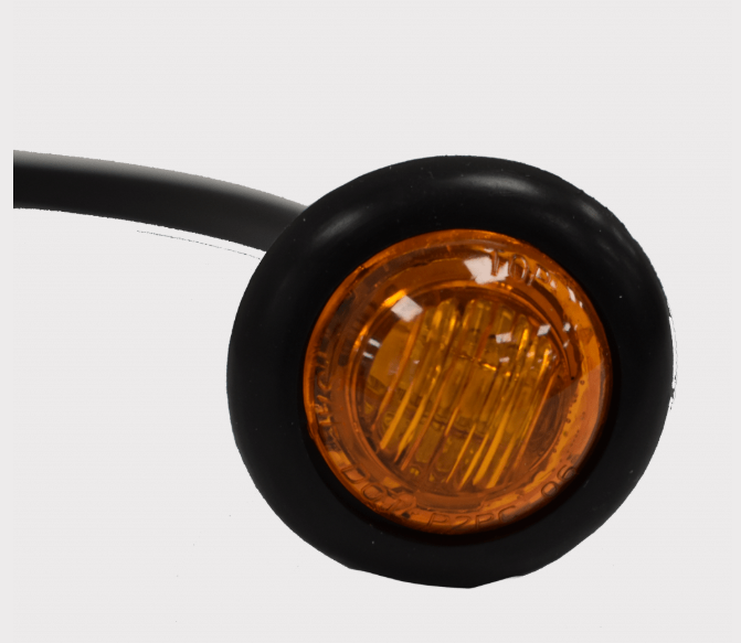 Road Legal ATV turn signal by Quadtech: 36mm rubber flush-mount amber lens with wiring loom