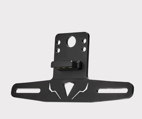 Aluminium LED license plate holder for ATV/UTV by ATV City, black, road-legal UK fitment