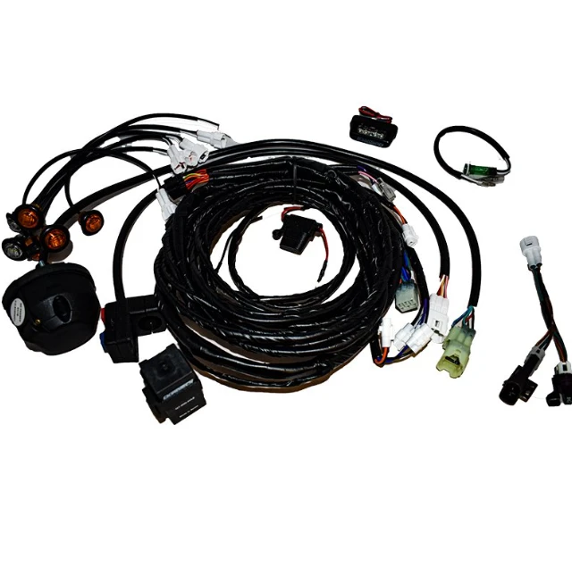 Quadtech UK Road Legal Kit for Honda TRX250 (04-19) quad; wiring harness with orange indicators and multiple connectors