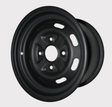 2x ATV City matte black steel rims for ATVs, 12x7.5, 4/110 PCD rear IRS UK fitment
