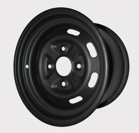 2x ATV City matte black steel rims for ATVs, 12x7.5, 4/110 PCD rear IRS UK fitment