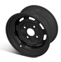 Black steel ATV rear wheel rim 12x7.5, 4/110 PCD; fits Honda TRX450, TRX500, Suzuki King Quad 2008-19