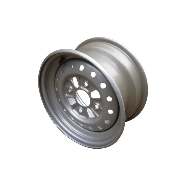 Rear wheel rim, silver; fits Honda TRX 450 (1998–2004), TRX 500 (2005–2011), Suzuki LTA/LTF 400 Eiger