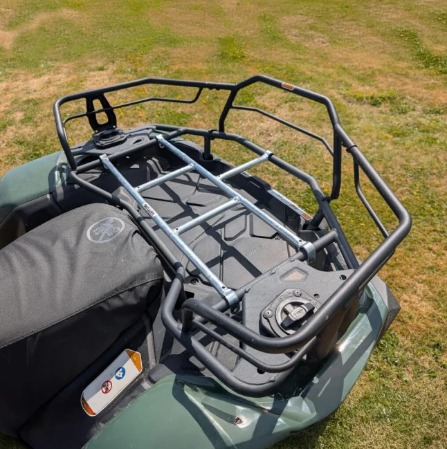 Carrier Support Insert bull bar rack for Outlander Pro YU HD5/HD7 2023–2025 ATV with black frame and silver crossbars
