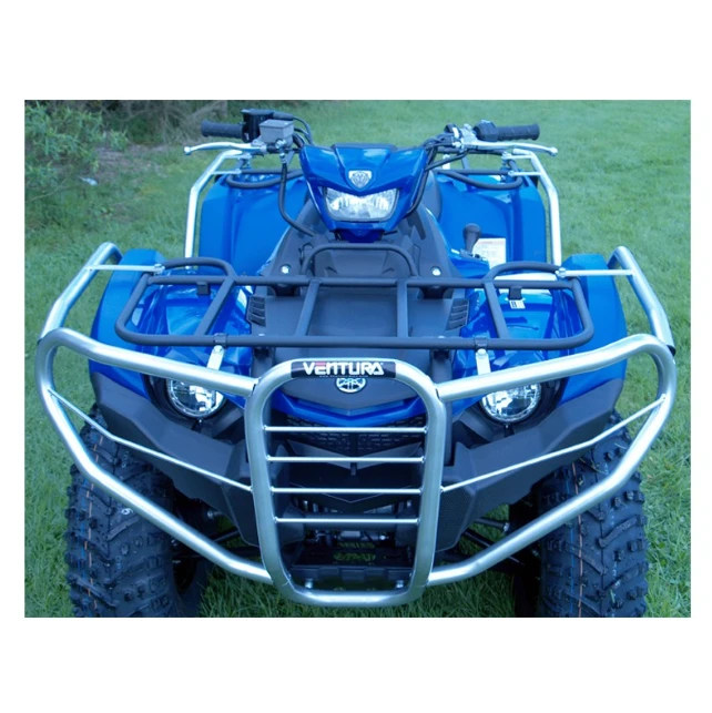 DAX-Bars front bumper kit for Yamaha YFM450 Kodiak ATV (2017–2023), heavy-duty CNC-bent steel, silver bull bar