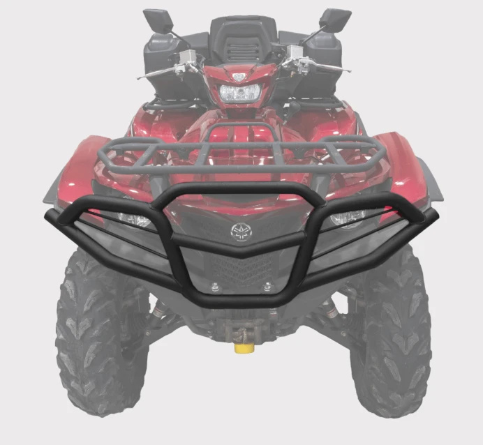 Front bumper kit by DGT Agri for Yamaha Grizzly 700 and Kodiak 700, steel CNC-bent, black