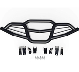 Front bumper kit for Yamaha Grizzly 700 and Kodiak 700 (2016–2025), steel CNC-bent, black, mounting hardware, DGT Agri.