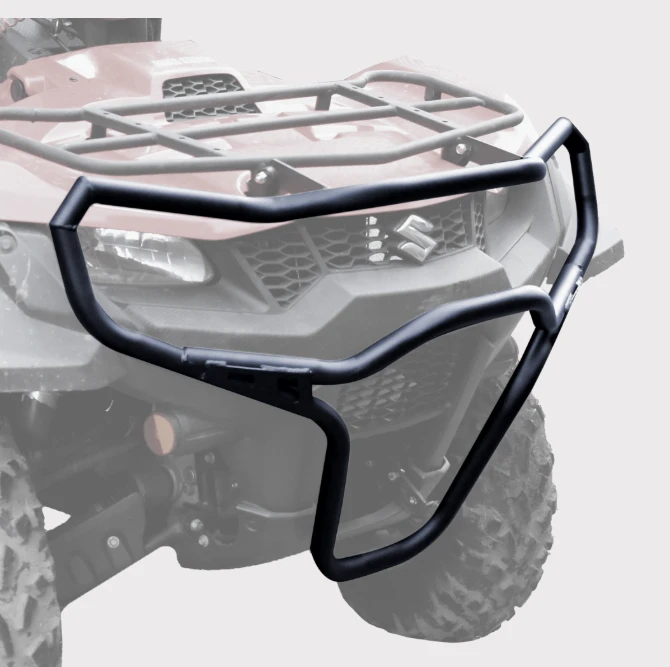 Hyper Front Bumper Kit for Suzuki King Quad 500/750 (2019-2026), black powder-coated steel, protects lights