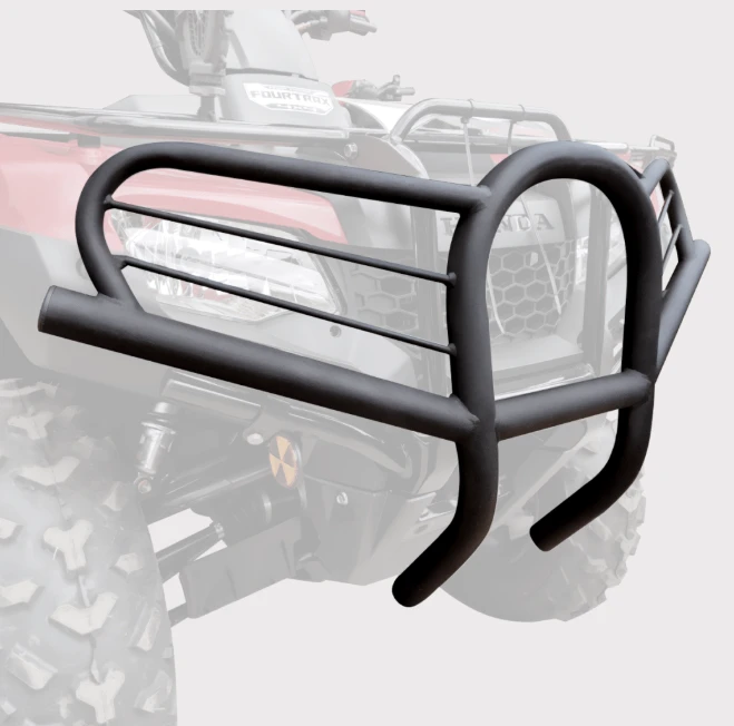 Hyper Front Bumper for Honda TRX420 FE/FM (2014-2025), Non-IRS, black powder-coated steel