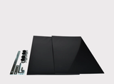 Mudflap kit by ATV City for ATVs with rear carrier rack; includes 2 black mudflaps and mounting hardware