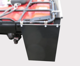ATV City universal mudflap kit, black mudflap panel for ATVs with rear carrier rack, 650mm L x 350mm W x 3mm thick.