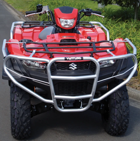 Bull Bar Kit for Suzuki King Quad ATV LTA500/LTA750 (2019–2025); thick-wall, hot-dip galvanized front bumper.