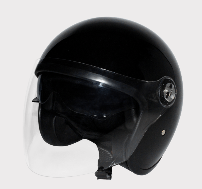 Hyper open-face helmet, black, size S (55-56 cm), ECE 22-06