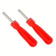 Two red-handled tyre valve repair tools for ATV use, valve core remover and cleaning tools