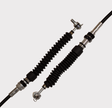 Shift Cable Base for Can-Am Traxter 2016-2019, pair of black rubber accordion-covered cables with metal fittings