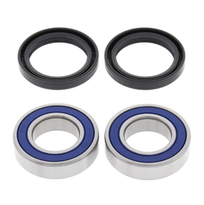 Hyper wheel bearing and seal kit for Kawasaki Mule front and Yamaha rear hubs; set of 4 with two blue-sealed bearings.