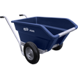 JFC Agri 250L tipping wheelbarrow in blue, heavy-duty polyethylene with dual pneumatic wheels