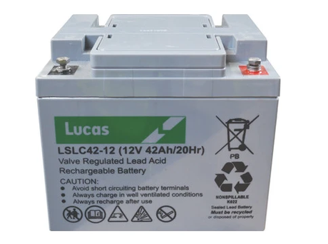 JFC Agri AGM battery for ATV Milk Kart, 12V 42Ah, grey case with Lucas label