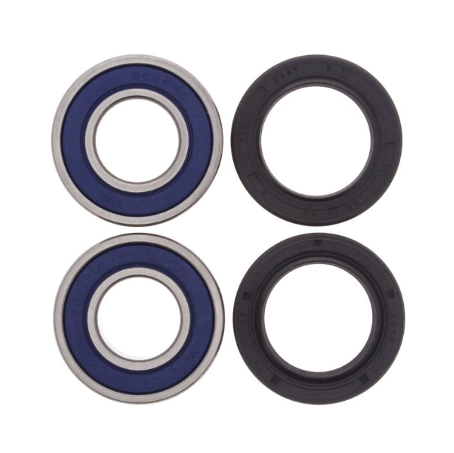 Wheel Bearing Kit by ATV City for Honda ATV, 4-piece set with blue bearing seals and black seals