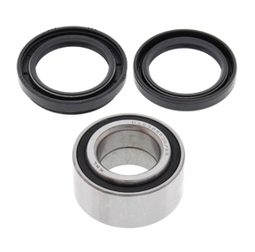Wheel Bearing Kit Front & Rear for Arctic Cat ATV by ATV City; includes two black seals and a silver bearing.