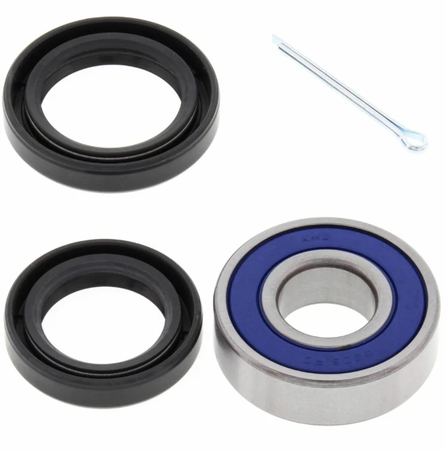 Lower steering stem bearing kit for Honda TRX; 4-piece with blue bearing and seals; fits TRX200, TRX250R, TRX250 Recon.