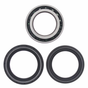 Rear wheel bearing kit, three-piece set with metal bearing and black seals