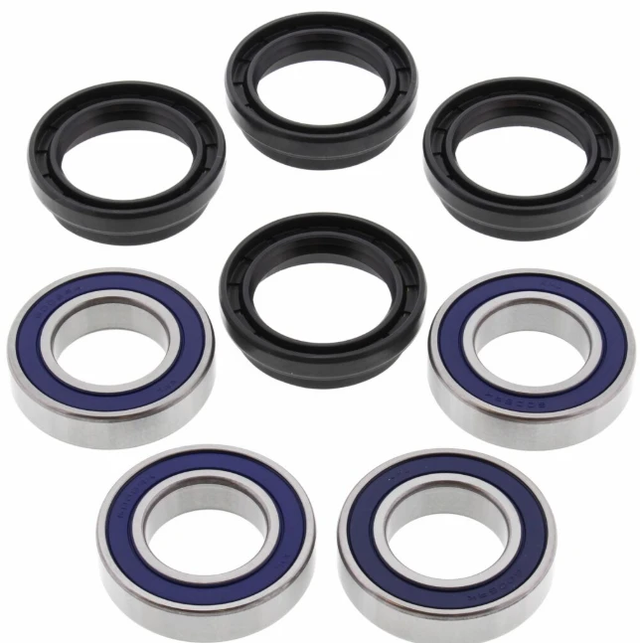 Rear wheel bearing kit (9-piece) for Yamaha YFM660 Grizzly 2002 - blue-sealed bearings, OEM replacement seals, ATV City