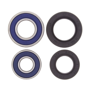 Front wheel bearing and seal kit for Yamaha YFM600/Grizzly 1999–2001 and YFM660 2002 by ATV City; 4-piece set with blue bearings and black seals