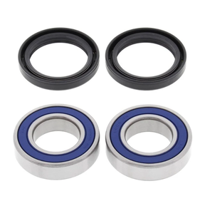 Wheel bearing and seal kit for Kawasaki, Triumph and Yamaha motorcycles; four-piece front & rear kit with blue seals
