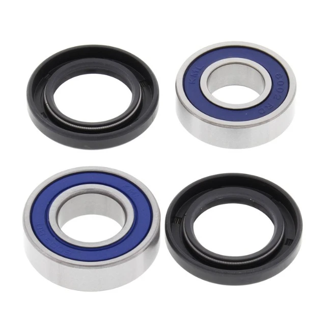 Rear wheel bearing and seal kit, 4-piece set with blue-sealed bearings and black seals