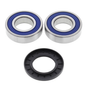 Polaris rear wheel bearing kit with 2 silver bearings featuring blue seals and a black seal