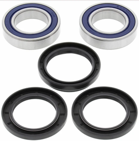 ATV rear wheel bearing kit; Honda/Suzuki compatibility; five-piece set with two silver bearings and three black seals